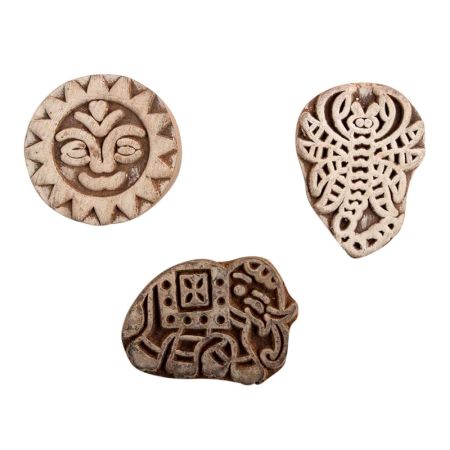 Set of 3 Piece New Mix Wooden Printing Block